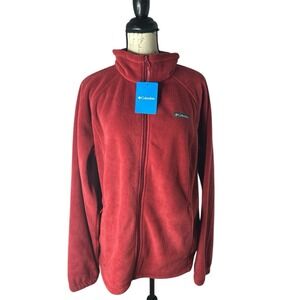 Columbia Sport Soft Fleece Full-Zip Embroidered‎ Full-Zip Red Jacket Men's 2XL
